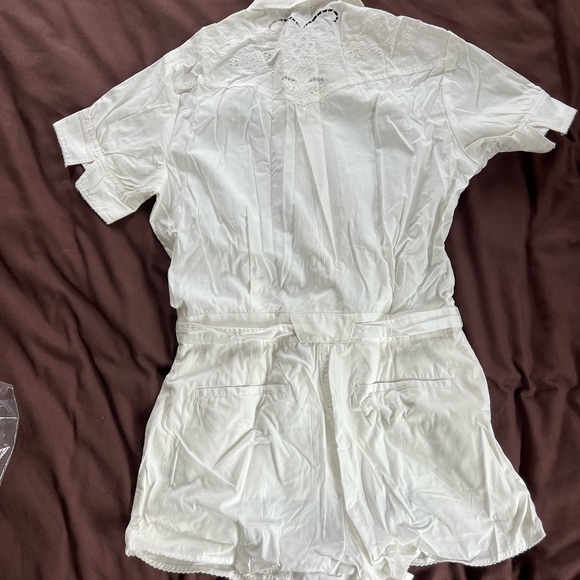 rag & bone White Embroidered Button-Up Romper - Picture 3 of 16